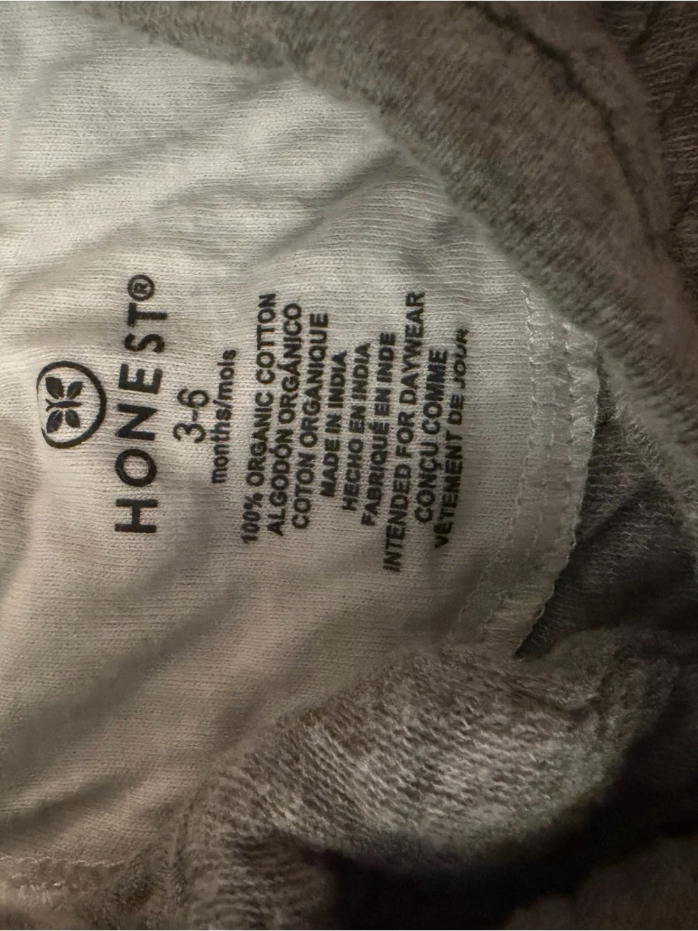 NWOT HONEST 100% Organic Cotton Gray Quilted-Texture One-Piece